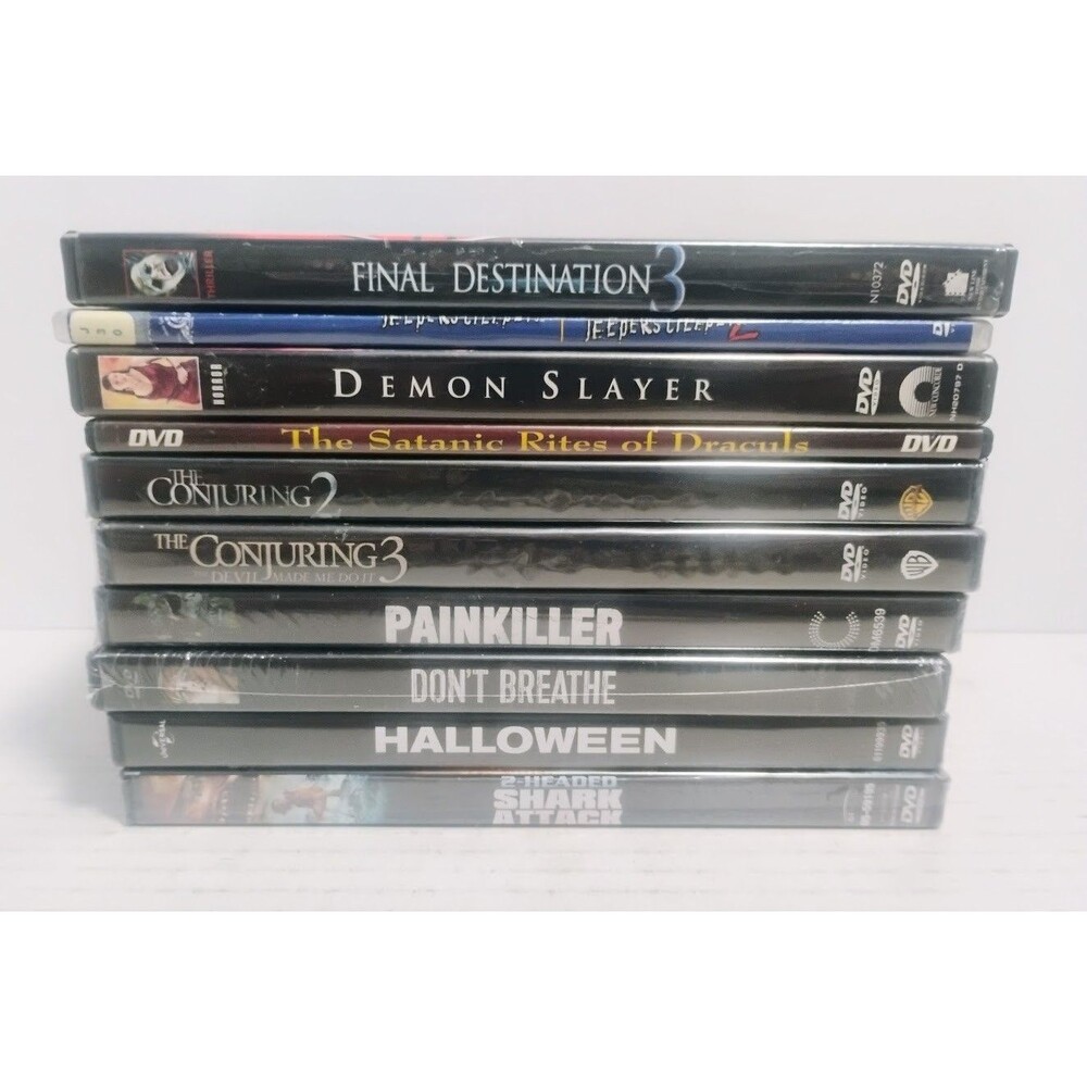 10 CT HORROR DVD LOT HALLOWEEN, CONJURING FINAL DESTINATION JEEPERS CREEPERS ETC